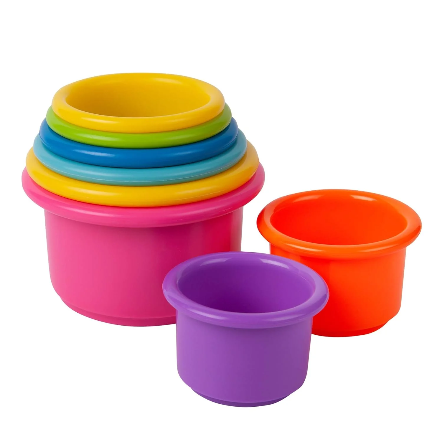 Stack & Count Stacking Cups - Colorful Baby Stacking Water Toys Set - Stackable Cups for Learning - Baby Bath Toys - Toddler Water Table Toys - 8 Count